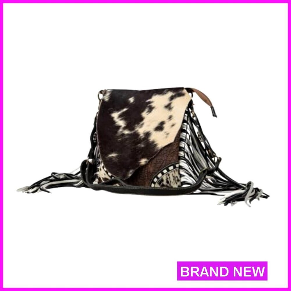 Genuine Leather Fringe Shoulder Bag Boho Western Cowgirl Style Handcrafted Purse - Picture 5 of 6